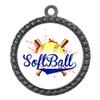 2-1/2 Inch Die-Cast Metal Award Medallion with Antique Silver Finish and Attached 2 Inch Full Color Laminated Sport Insert. view 1