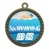 2-1/2 Inch Die-Cast Metal Award Medallion with Antique Gold Finish and Attached 2 Inch Full Color Laminated Sport Insert. view 1