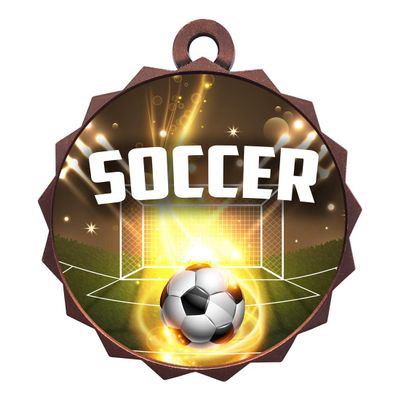 2-1/4 Inch Die-Cast Metal Award Medallion with Antique Bronze Finish and Attached 2 Inch Full Color Laminated Sport Insert.