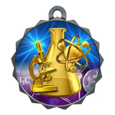 2-1/4 Inch Die-Cast Metal Award Medallion with Antique Silver Finish and Attached 2 Inch Full Color Laminated Sport Insert.