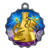 2-1/4 Inch Die-Cast Metal Award Medallion with Antique Silver Finish and Attached 2 Inch Full Color Laminated Sport Insert. view 1
