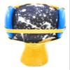 Wrestling Hair Cap - Under The Headgear 4 Strap Style - White Paint Splatter - New in 2019! (Black Trim) view 2
