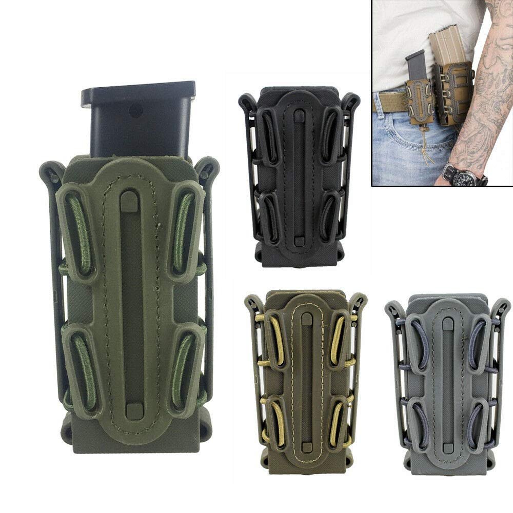 Ace Hunter Tactical Molle Soft Shell Handgun Mag Carrier Holster with Molle Clip Belt Loop (OD)