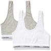 Calvin Klein Girl's Kids Modern Cotton Bralette, Multipack Bra, Heather Grey/White, Medium view 1
