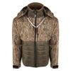 Drake Waterfowl LST Guardian Flex Double Down Eqwader Full Zip with Hood Mossy Oak Bottomland Large view 1