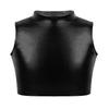 FEESHOW Big Girls' Metallic Racer Back Sports Bra Tops Gymnastics Ballet Dance Stage Performance Crop Tops Tank Black 11-12 view 1