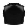 FEESHOW Big Girls' Metallic Racer Back Sports Bra Tops Gymnastics Ballet Dance Stage Performance Crop Tops Tank Black 11-12 view 2