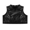 FEESHOW Big Girls' Metallic Racer Back Sports Bra Tops Gymnastics Ballet Dance Stage Performance Crop Tops Tank Black 11-12 view 3