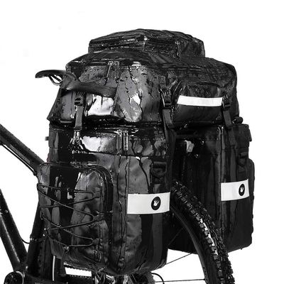 Rhinowalk Bike Pannier Bag Set for Bicycle Cargo Rack Saddle Bag Shoulder Bag Laptop Pannier Rack Bicycle Bag Professional Cycling Accessories 3 in 1-Black