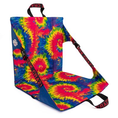 Crazy Creek Original Chair Perfect for Stadium Seats, Camping, Hiking & More, Comfort on All Terrains, Adjustable Straps, Lightweight Design, Water-Resistant Blue Tie Dye