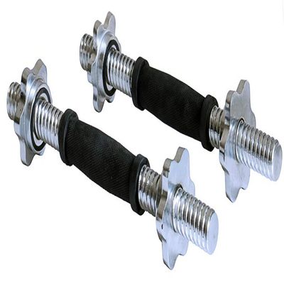 Ader 16'' Dumbbell Handles Rubber Black Grip w/Collars