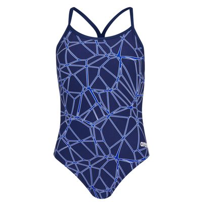 ARENA Women's Carbonics Pro Challenge Back MaxLife One Piece Athletic Training Swimsuit, Navy/Neon Blue, 22