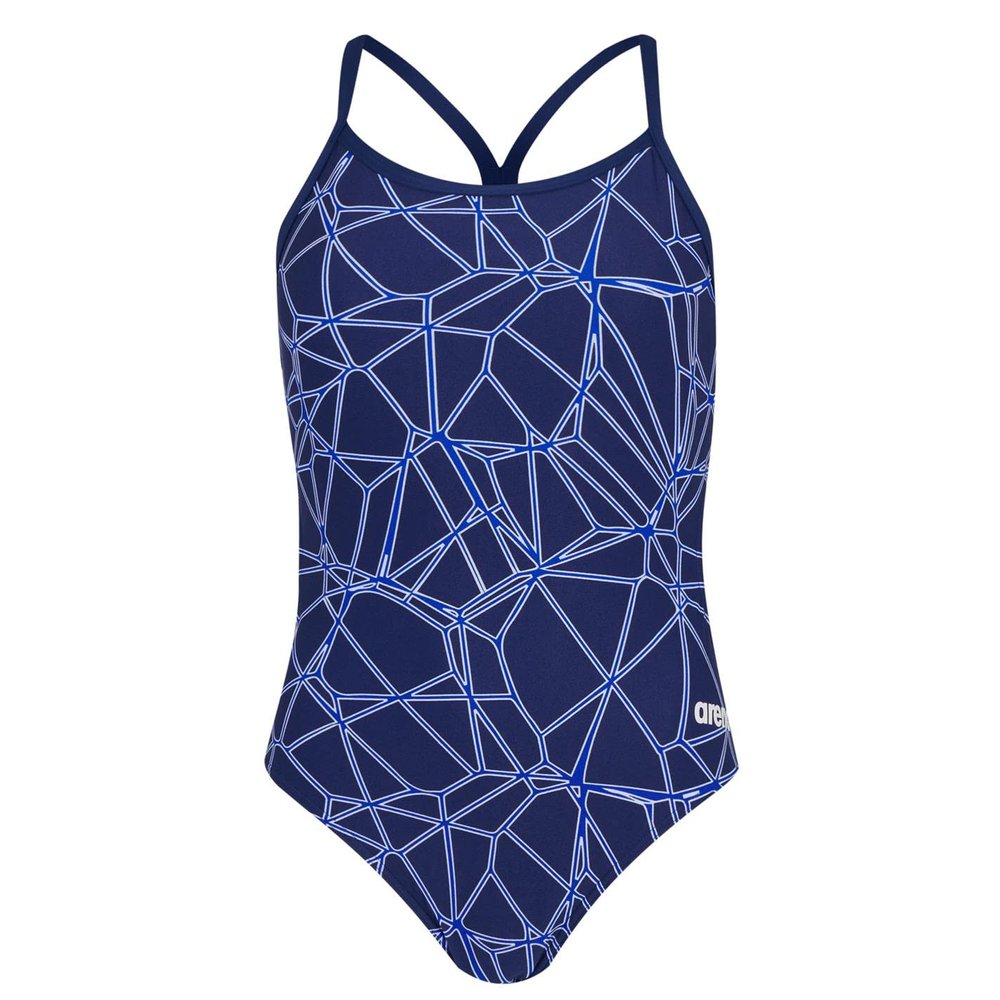 ARENA Women's Carbonics Pro Challenge Back MaxLife One Piece Athletic Training Swimsuit, Navy/Neon Blue, 22