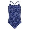 ARENA Women's Carbonics Pro Challenge Back MaxLife One Piece Athletic Training Swimsuit, Navy/Neon Blue, 22