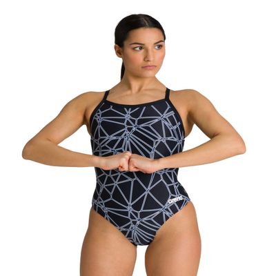 arena Carbonics Pro Light Drop Back Maxlife One Piece Swimsuit, Black - Black, 22