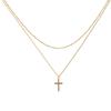 Befettly Women 14k Gold Filled Polished Layered Cross Necklace view 1