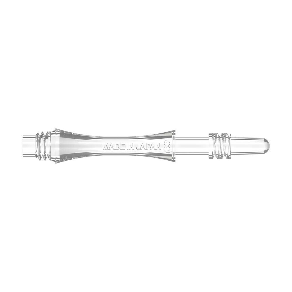 8 Flight Clear Spin Shafts Moulded Flight System - Short 19mm
