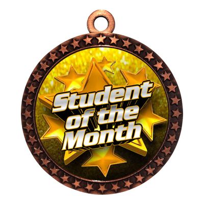 2-1/2 Inch Die-Cast Metal Award Medallion with Antique Bronze Finish and Attached 2 Inch Full Color Laminated Sport Insert.