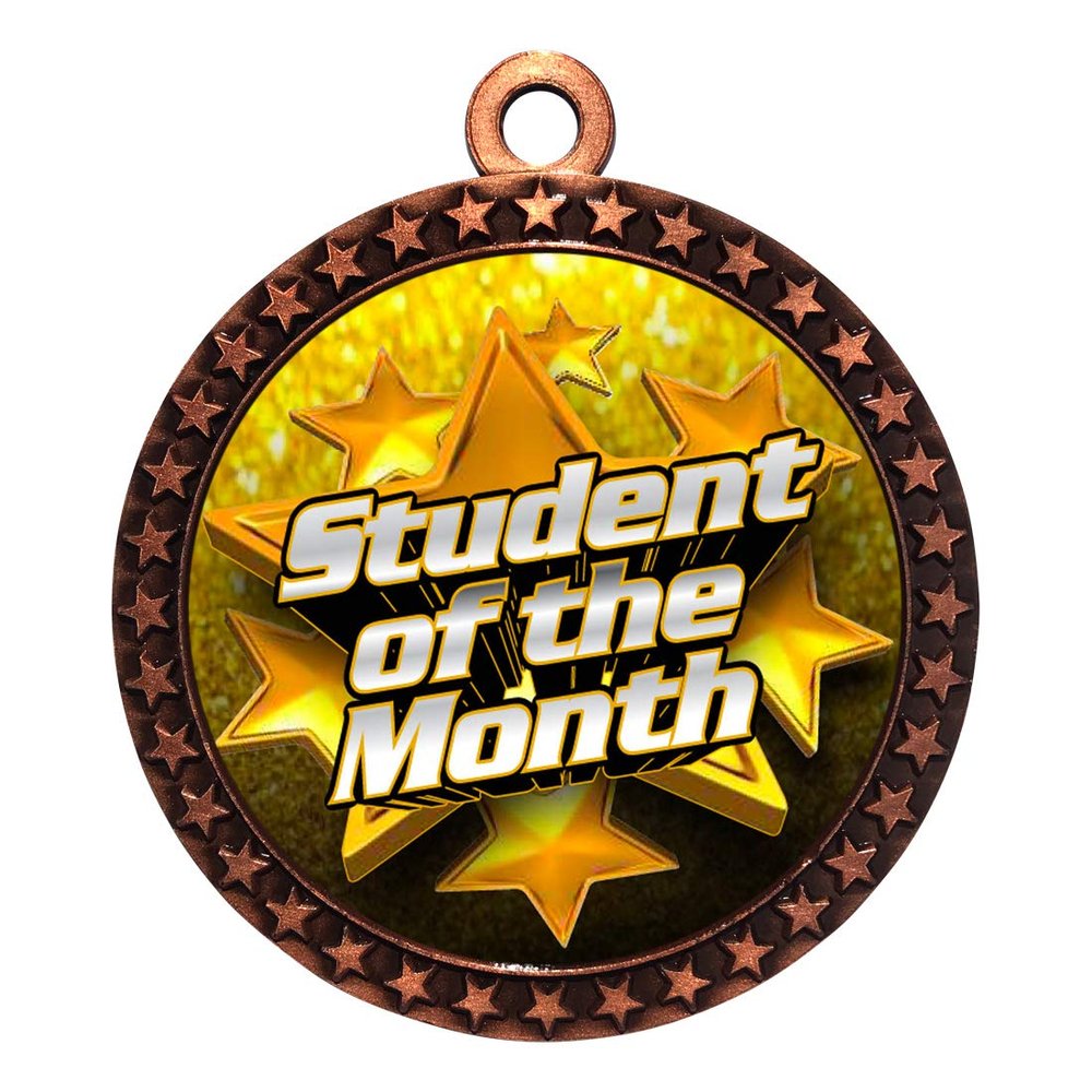 2-1/2 Inch Die-Cast Metal Award Medallion with Antique Bronze Finish and Attached 2 Inch Full Color Laminated Sport Insert.