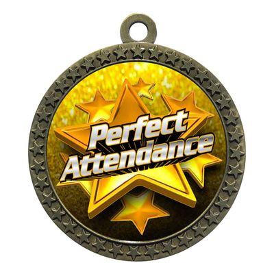 2-1/2 Inch Die-Cast Metal Award Medallion with Antique Gold Finish and Attached 2 Inch Full Color Laminated Sport Insert.