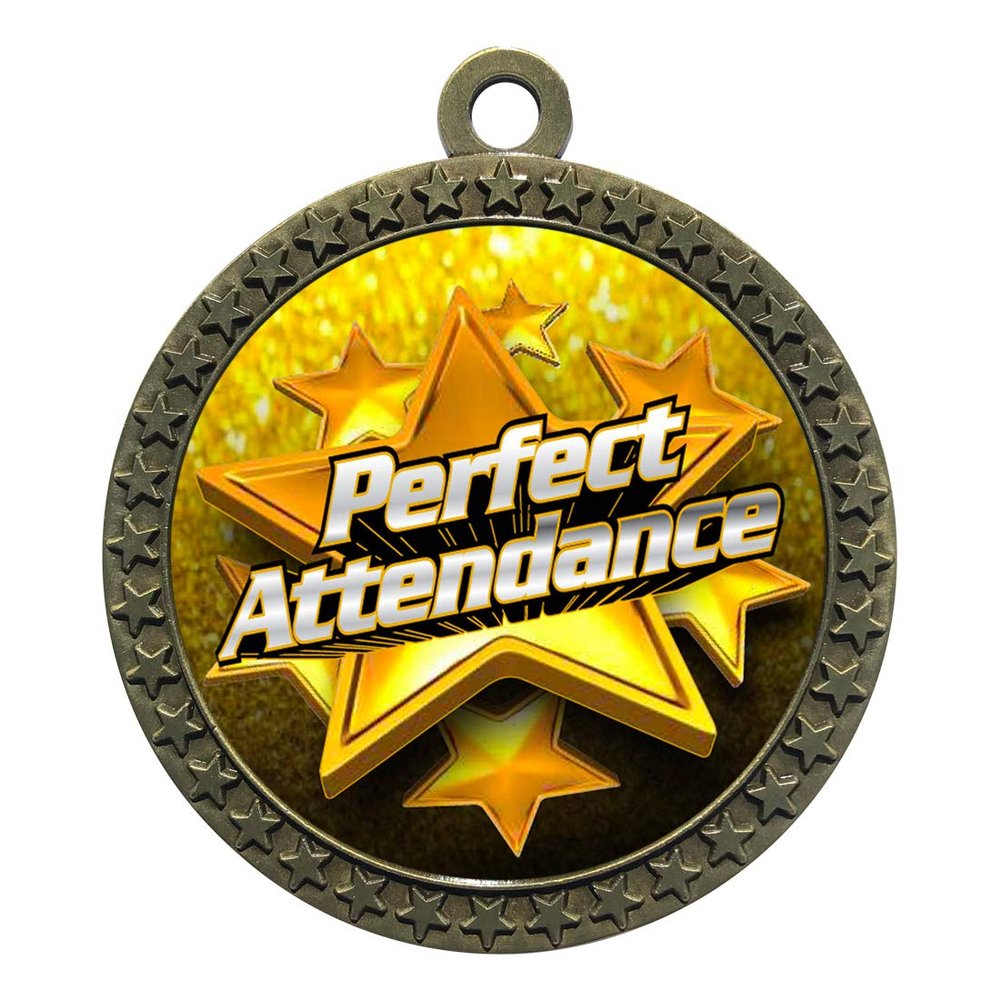 2-1/2 Inch Die-Cast Metal Award Medallion with Antique Gold Finish and Attached 2 Inch Full Color Laminated Sport Insert.