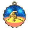 2-1/4 Inch Die-Cast Metal Award Medallion with Antique Gold Finish and Attached 2 Inch Full Color Laminated Sport Insert. view 1
