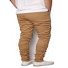 URBANJ Men's Slim Fit Biker Jogger Pants with Shirring Detail S-5XL (S, Wheat) view 2