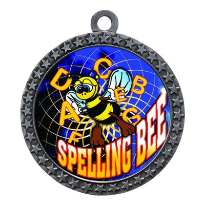 2-1/2 Inch Die-Cast Metal Award Medallion with Antique Silver Finish and Attached 2 Inch Full Color Laminated Sport Insert.