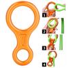 Bnineteenteam Descender,35KN Figure 8 Aluminum Alloy Descender for Rappelling Belaying Rock Climbing (Orange) view 3