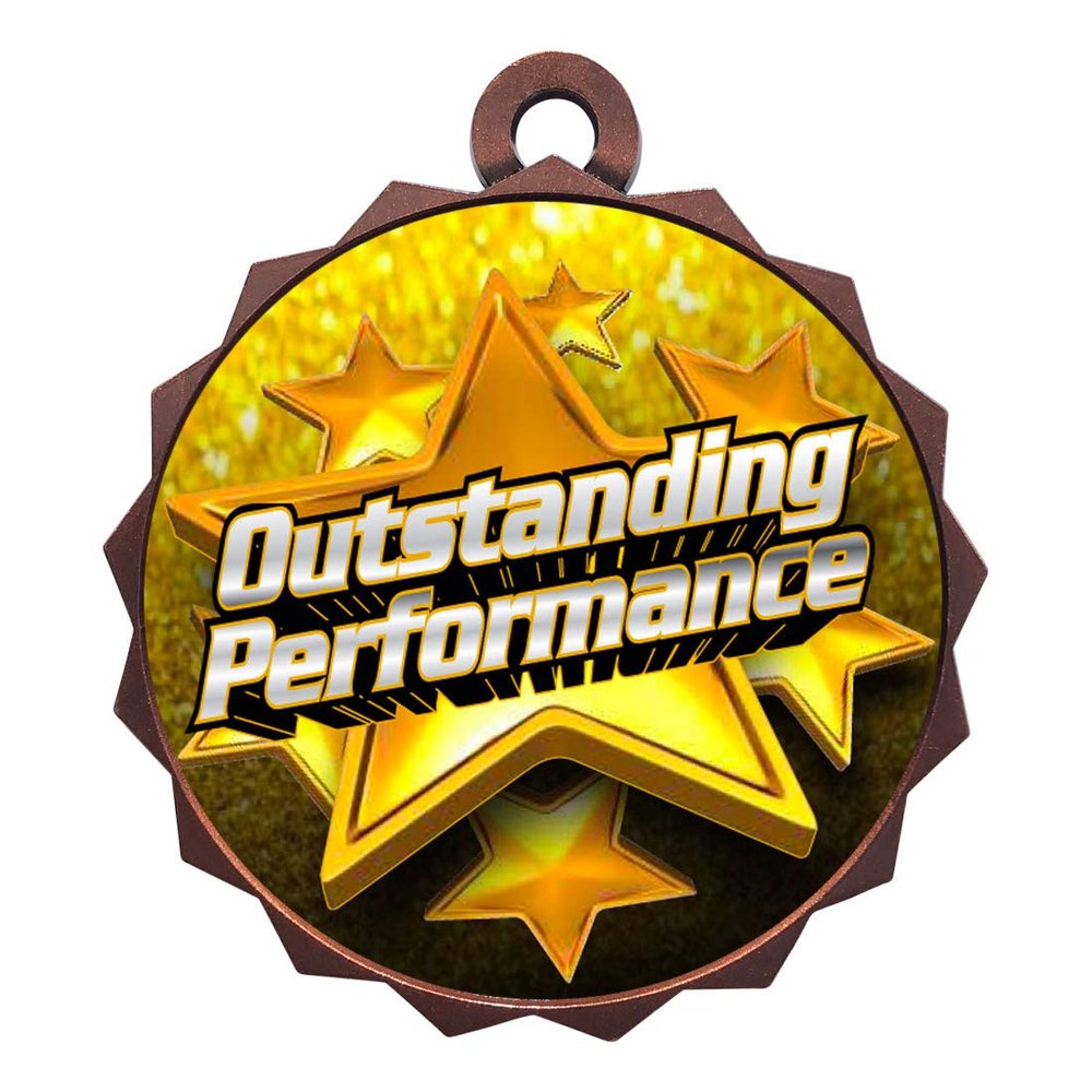 2-1/4 Inch Die-Cast Metal Award Medallion with Antique Bronze Finish and Attached 2 Inch Full Color Laminated Sport Insert.