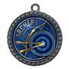 2-1/2 Inch Die-Cast Metal Award Medallion with Antique Silver Finish and Attached 2 Inch Full Color Laminated Sport Insert. view 1