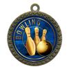 2-1/2 Inch Die-Cast Metal Award Medallion with Antique Gold Finish and Attached 2 Inch Full Color Laminated Sport Insert. view 1
