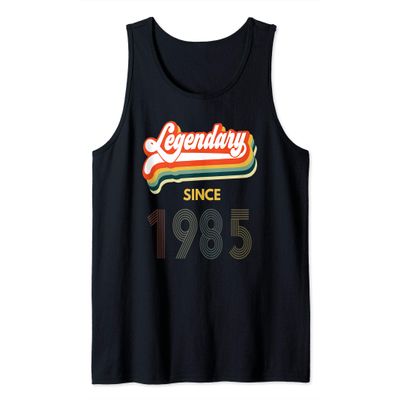 34th Birthday Legendary Since 1985 Vintage Retro Men Women Tank Top