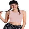ebossy Women's Active Cross Tied Fitness Super Stretchy Sleeveless Cropped Yoga Tops Cups (Asian XL, Pink) view 1