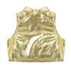 FEESHOW Big Girls' Metallic Racer Back Sports Bra Tops Gymnastics Ballet Dance Stage Performance Crop Tops Tank Gold 13-14 view 4