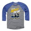 500 LEVEL St. Louis Tee Shirt (Baseball Tee, Small, Royal/Heather Gray) - St. Louis Raglan Tee - St. Louis Hockey Bleed Blue Y WHT view 1