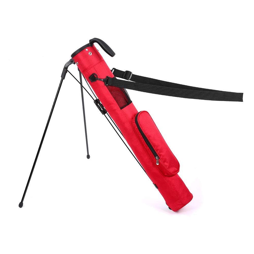 Golf Bag, Lightweight Golf Club Bags with Stand and Strap, Pitch and Putt Golf Bag 2 Way Driver Golf Bags, (Red)