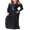 Clopon Women's Long Sleeve Dress with Pockets Solid Color Long Maxi Dresses for Ladies Casual Dress view 2