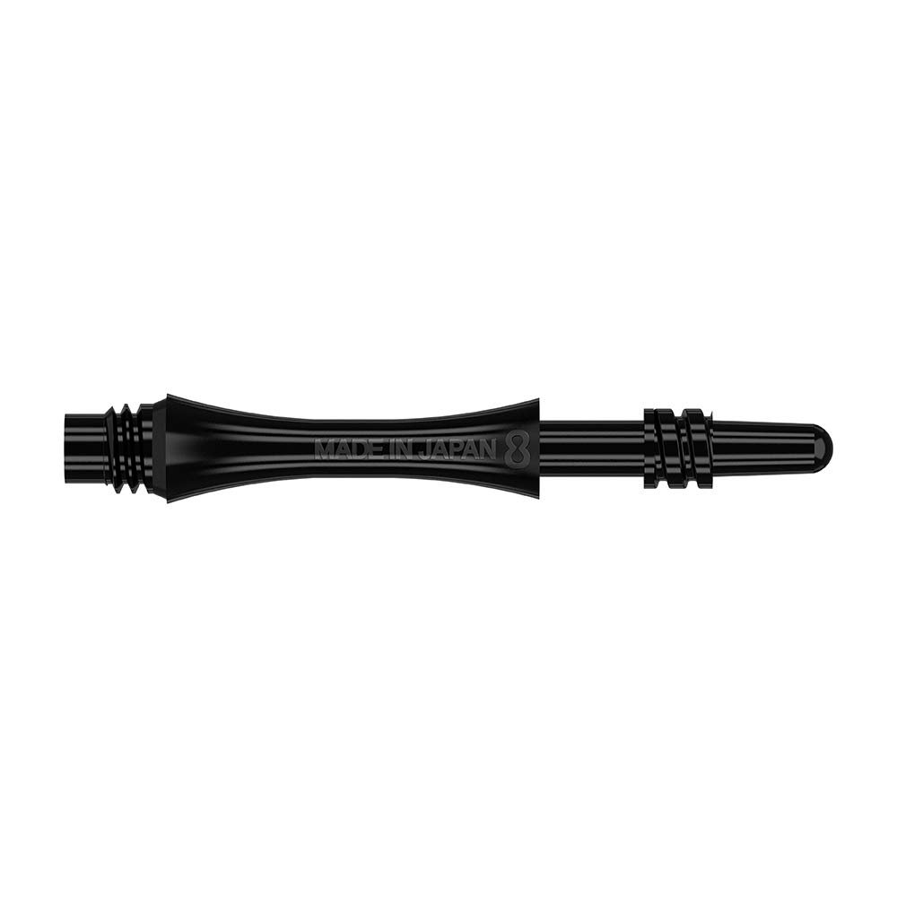 8 Flight Black Spin Shafts Moulded Flight System - Short 19mm