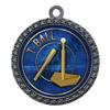2-1/2 Inch Die-Cast Metal Award Medallion with Antique Silver Finish and Attached 2 Inch Full Color Laminated Sport Insert. view 1
