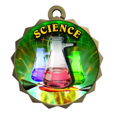 2-1/4 Inch Die-Cast Metal Award Medallion with Antique Gold Finish and Attached 2 Inch Full Color Laminated Sport Insert.