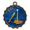 2-1/4 Inch Die-Cast Metal Award Medallion with Antique Gold Finish and Attached 2 Inch Full Color Laminated Sport Insert. view 1
