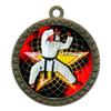 2-1/2 Inch Die-Cast Metal Award Medallion with Antique Gold Finish and Attached 2 Inch Full Color Laminated Sport Insert. view 1