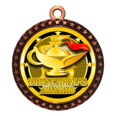 2-1/2 Inch Die-Cast Metal Award Medallion with Antique Bronze Finish and Attached 2 Inch Full Color Laminated Sport Insert.