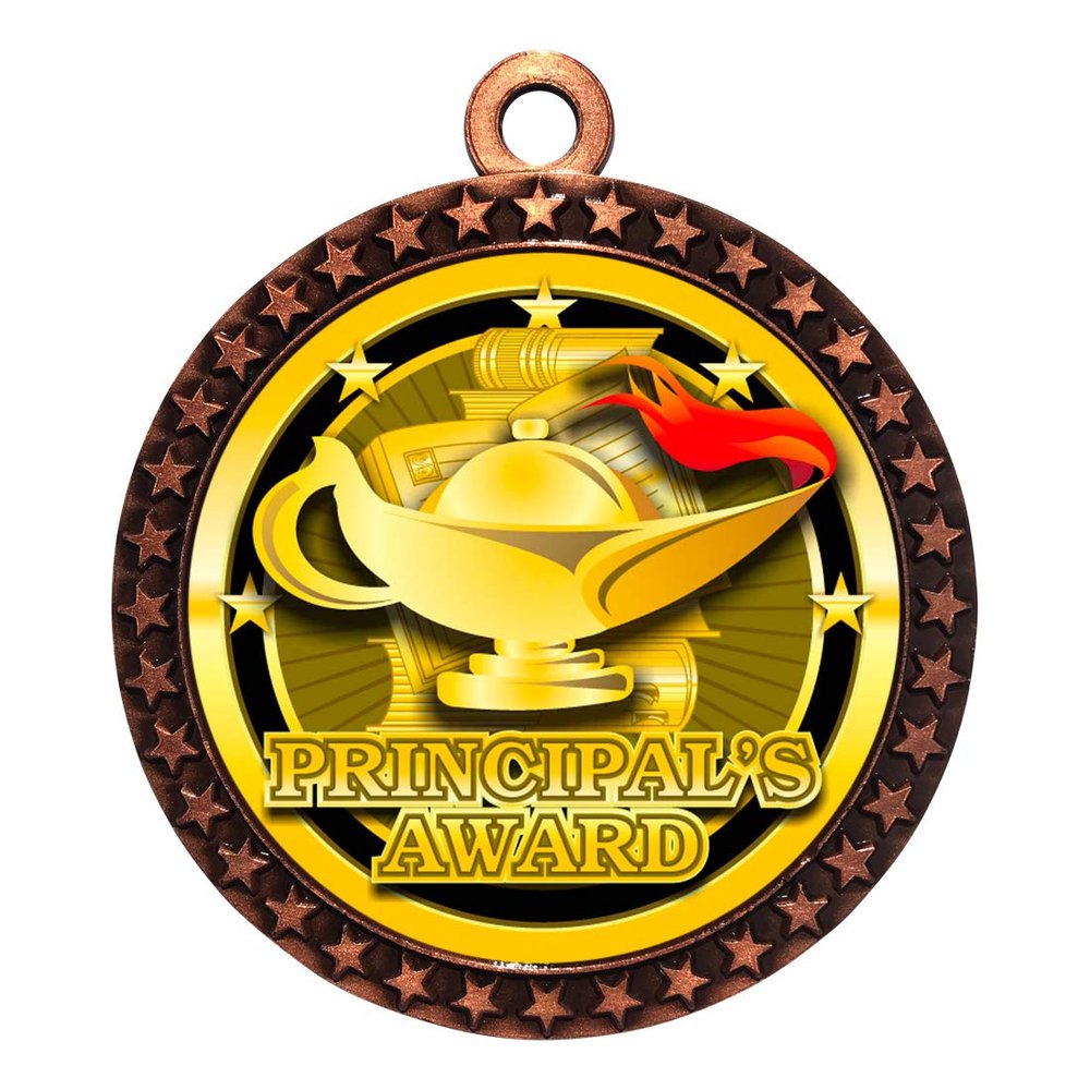 2-1/2 Inch Die-Cast Metal Award Medallion with Antique Bronze Finish and Attached 2 Inch Full Color Laminated Sport Insert.