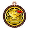 2-1/2 Inch Die-Cast Metal Award Medallion with Antique Bronze Finish and Attached 2 Inch Full Color Laminated Sport Insert. view 1