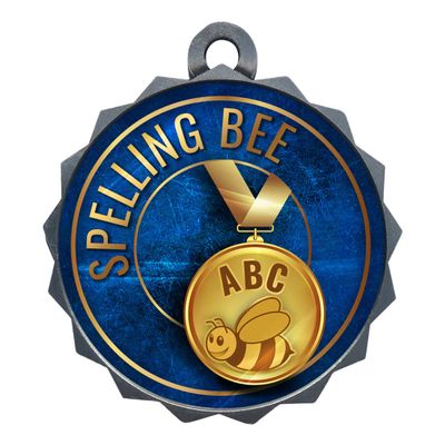 2-1/4 Inch Die-Cast Metal Award Medallion with Antique Silver Finish and Attached 2 Inch Full Color Laminated Sport Insert.