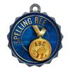 2-1/4 Inch Die-Cast Metal Award Medallion with Antique Silver Finish and Attached 2 Inch Full Color Laminated Sport Insert. view 1