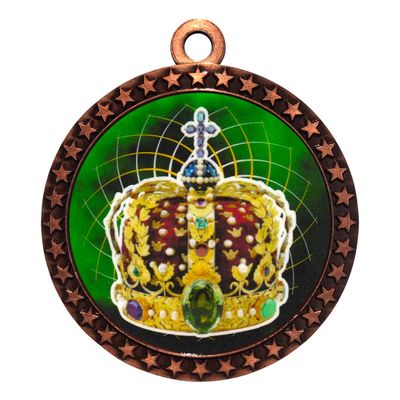 2-1/2 Inch Die-Cast Metal Award Medallion with Antique Bronze Finish and Attached 2 Inch Full Color Laminated Sport Insert.