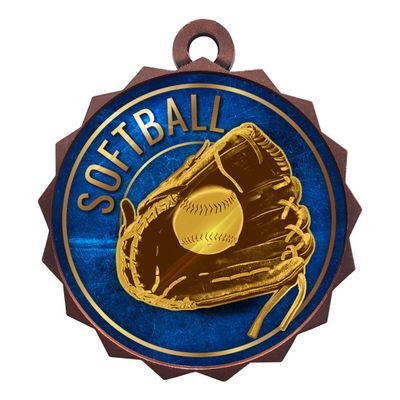 2-1/4 Inch Die-Cast Metal Award Medallion with Antique Bronze Finish and Attached 2 Inch Full Color Laminated Sport Insert.